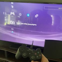 PS3 With All Cords, Controller, And External Hard Drive