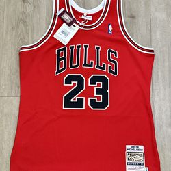 100% Authentic NEW W TAGS Michael Jordan RED Chicago Bulls Jersey Mitchell & Ness XL