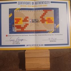 A authentic piece of the 2024 Allstar game floor