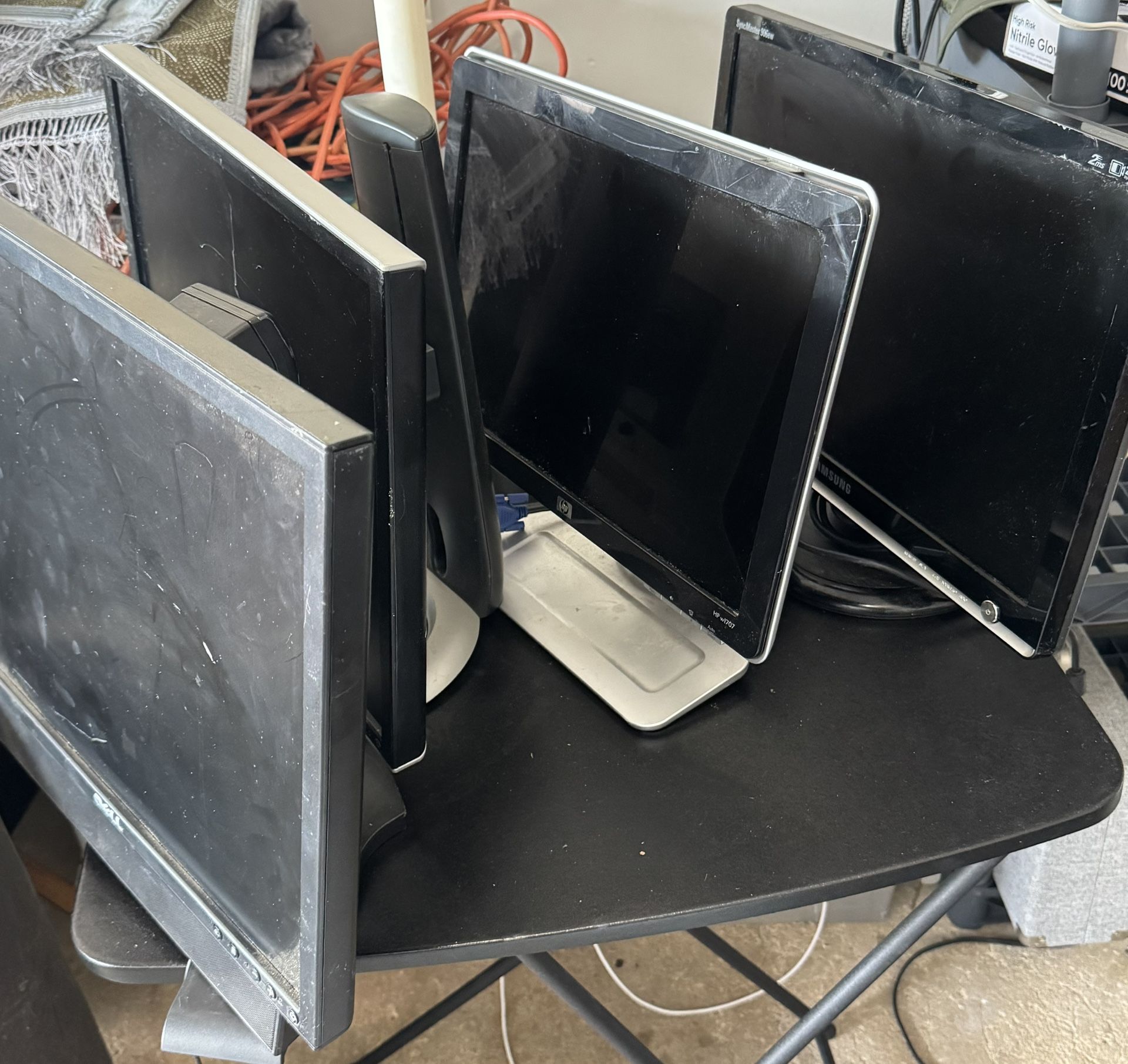 Four computer screens