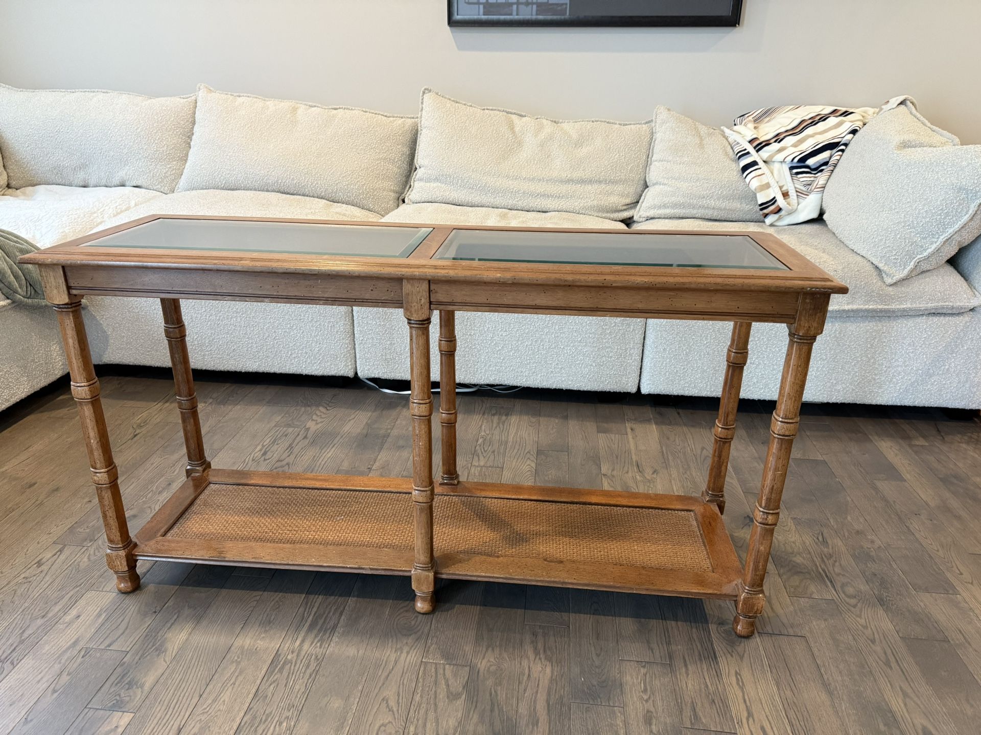 Wood And Glass Console Table