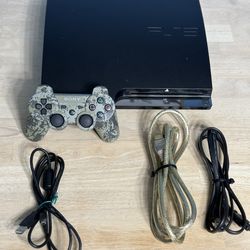 PlayStation 3 Slim 160GB Bundle w/ Camo DualShock 3 – Works Great