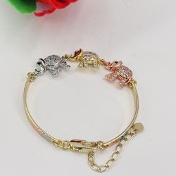 Pulsera Buena Suerte 🐘oró Laminado Italiano/Good Luck Bracelet 🐘 Italian gold plated
