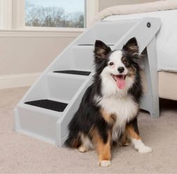Folding Pet Step for Cats & Dogs, 25 in, Grey
