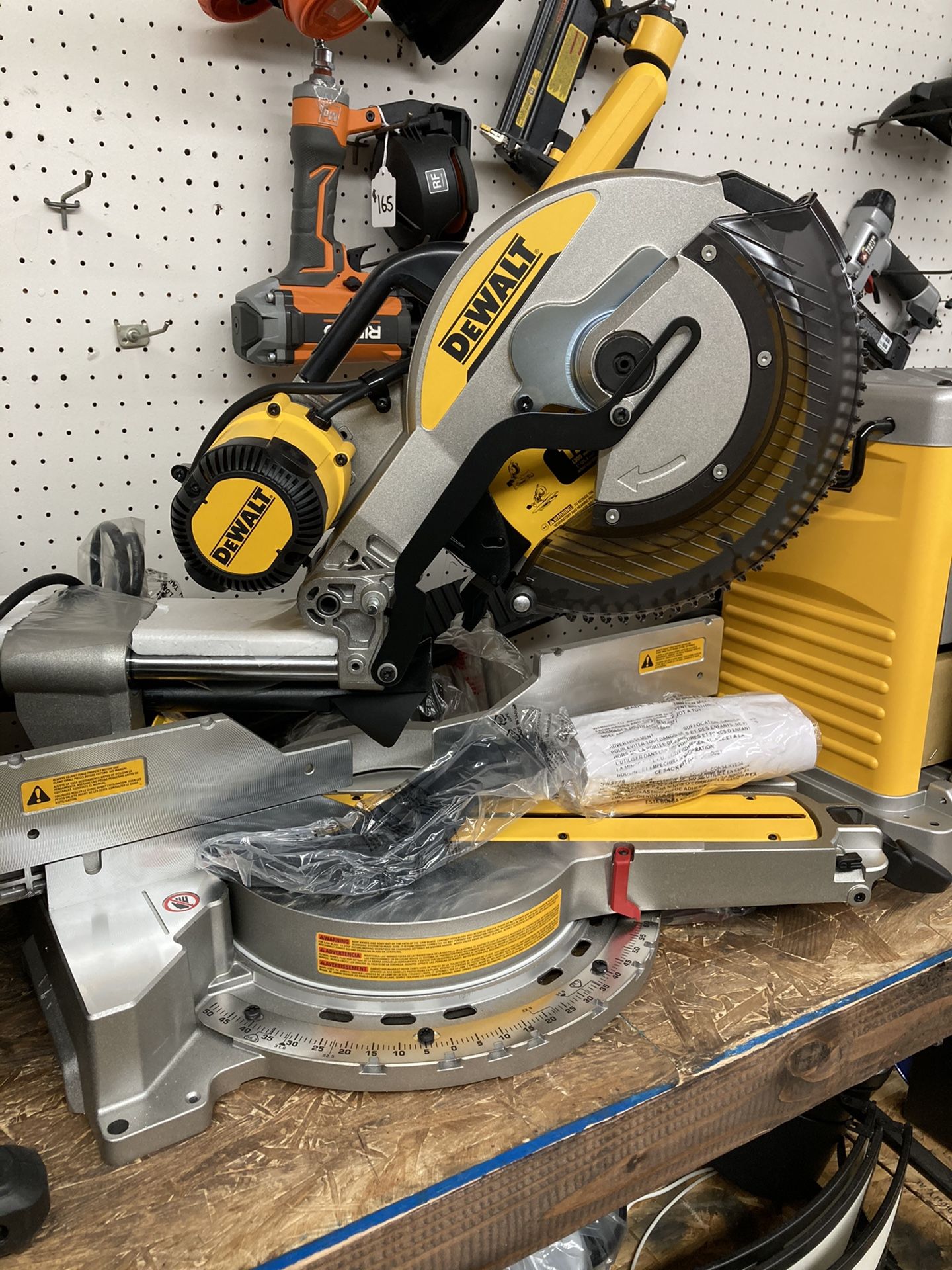 DEWALT 15 Amp Corded 12 in. Double Bevel Sliding Compound Miter Saw, Blade Wrench & Material Clamp