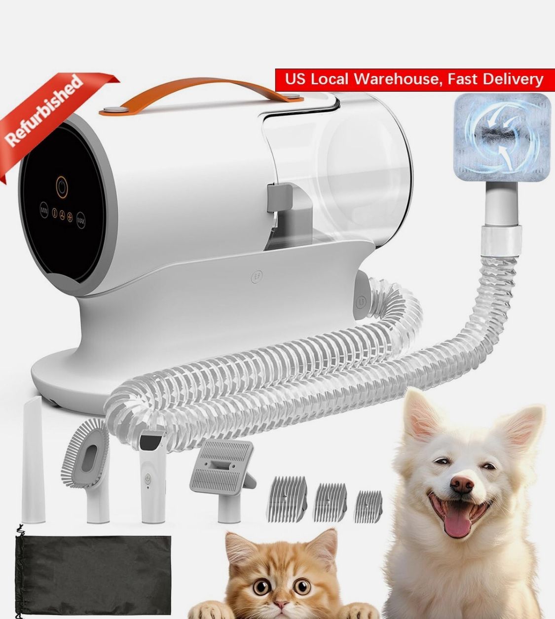 PG100 Pet Grooming Vacuum Kit with 5 Grooming Attachments