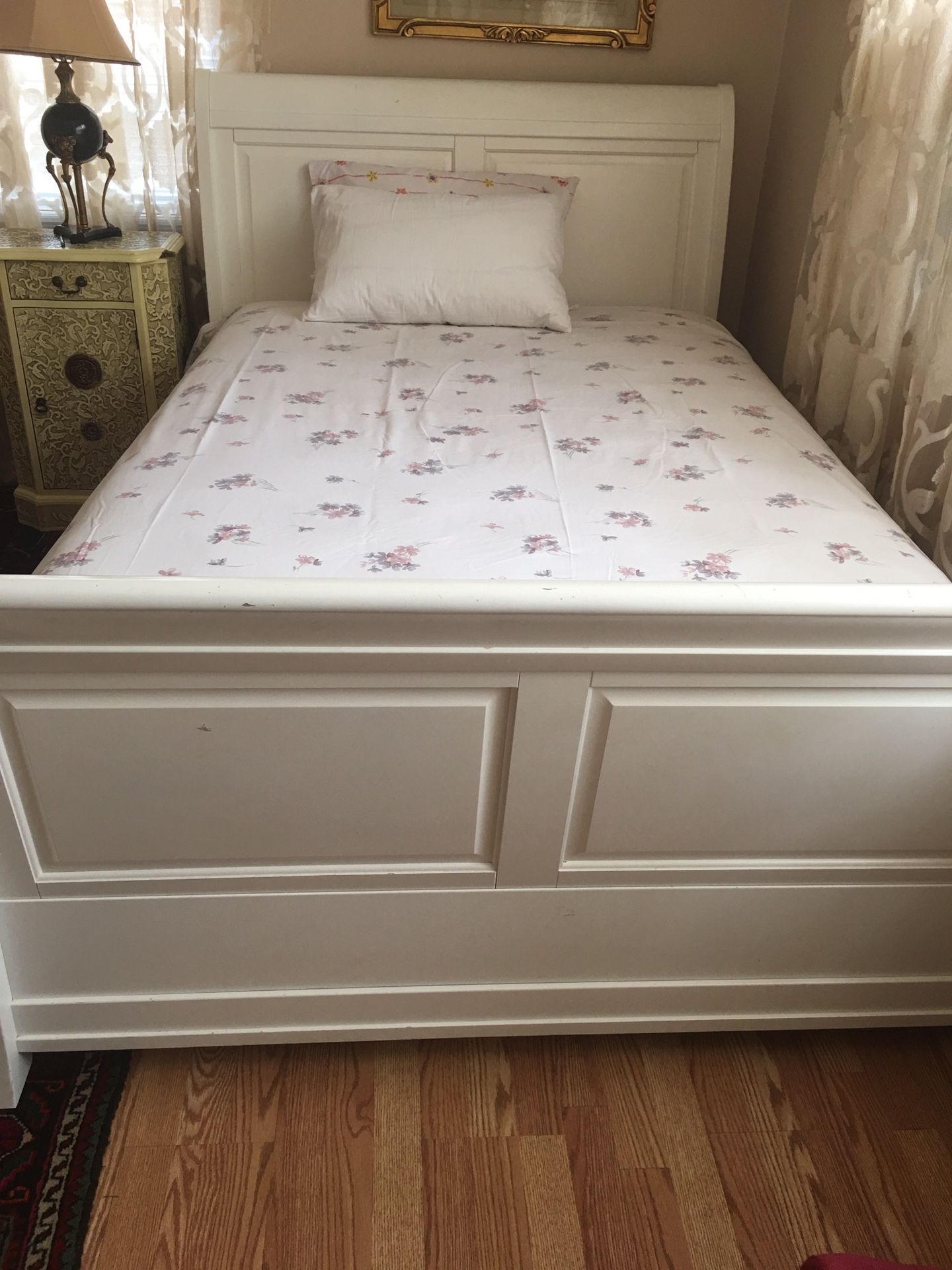 Full size bed frame with mattress