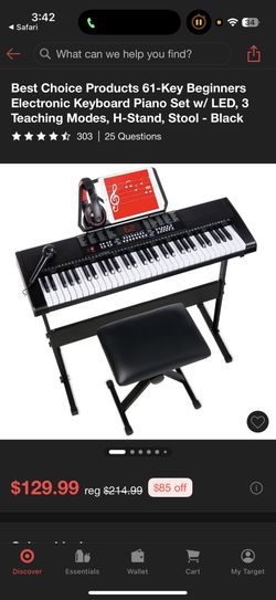 Piano keyboard 61 keys