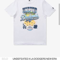 $100 - NEW SMALL UNDEFEATED X LA DODGERS NEW ERA CHAMPIONS TEE - WHITE