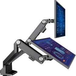 AVLT Dual 17"-35" Monitor Arm Desk Mount fits Two Flat/Curved Monitor Full Motion Height Swivel Tilt Rotation Adjustable Monitor Arm - VESA/C-Clamp/Gr