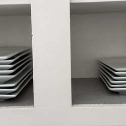 White Square Plates – 8 Dinner & 6 Dessert Plates