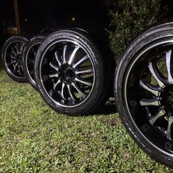 Borghini B8 Black Machined Rims And Tires