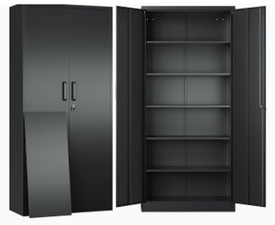 New in box Metal Storage Cabinet with Lock and 5 Adjustable Shelves