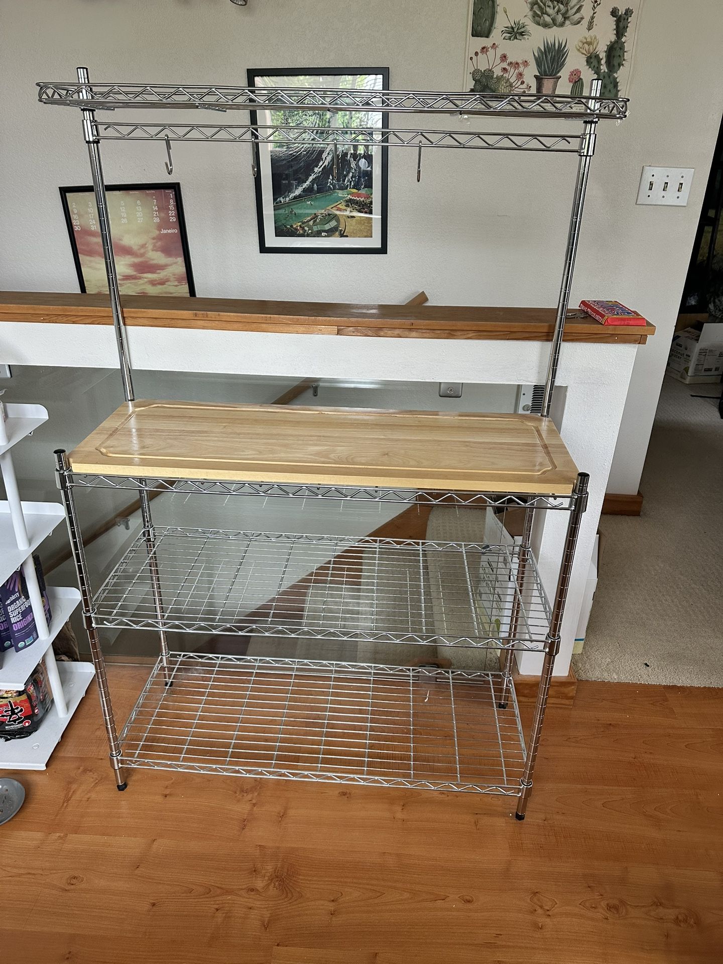 Kitchen Bakers Rack with Storage