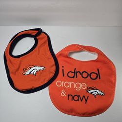NFL DENVER BRONCOS KIDS BABY BIBS (LOT OF 2) *PRE-OWNED*