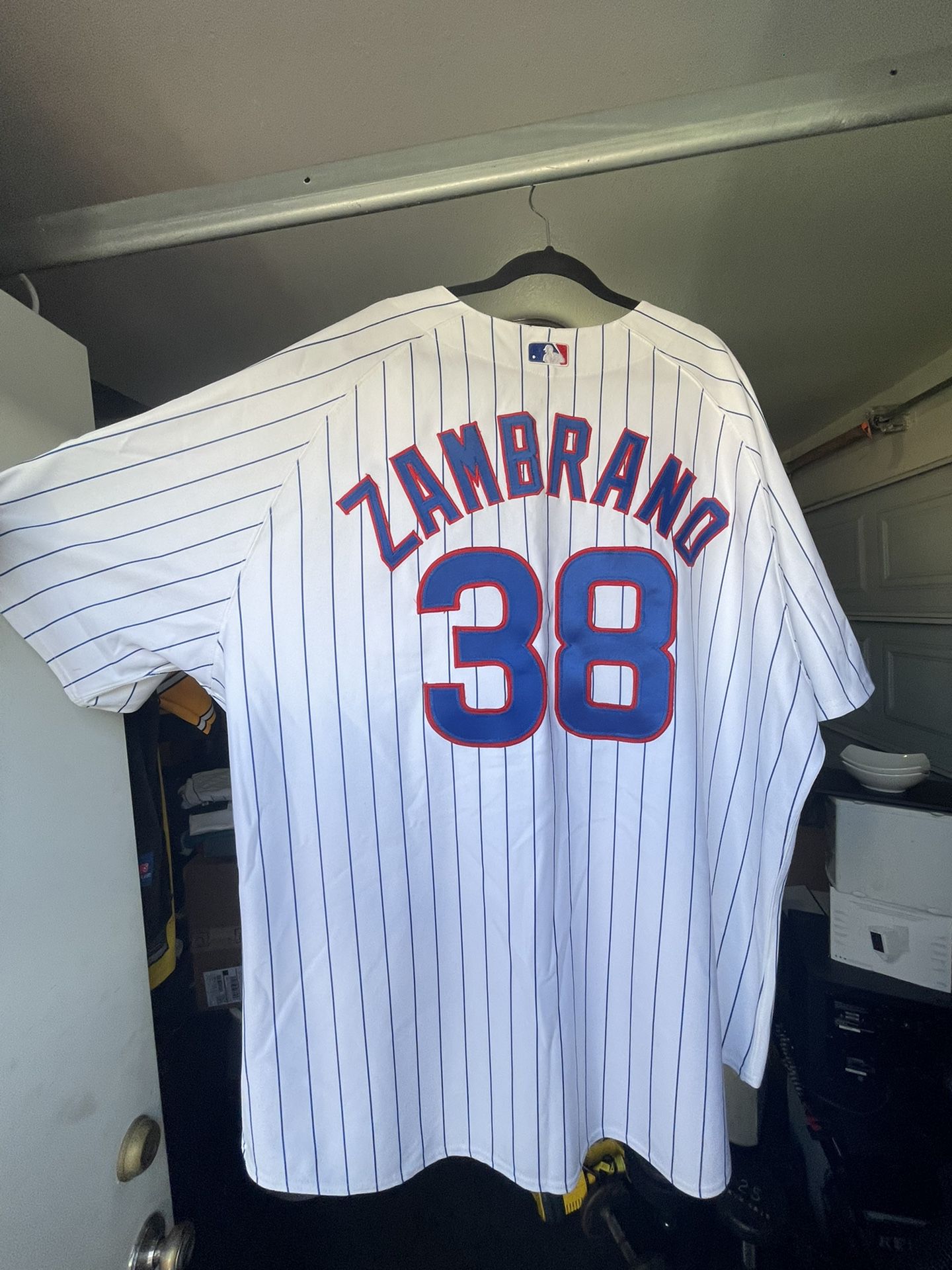 Carlos Zambrano #38 Chicago Cubs Pinstripe Home Jersey