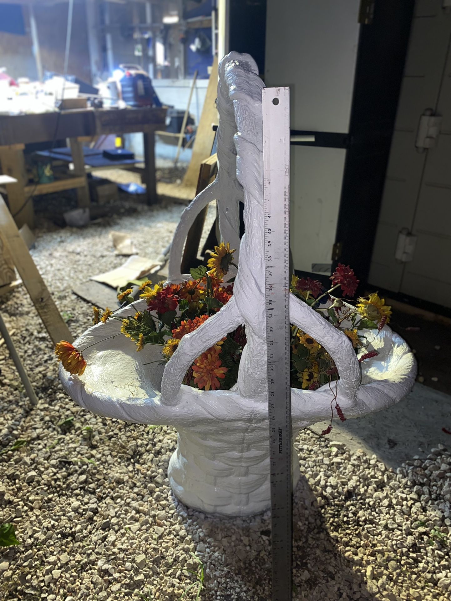 Lg. Concrete Weave Basket Planter