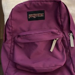 Jansport Backpack Full Size Royal Purple Front Zipper Pocket Excellent Condition Like Brand New without Tags