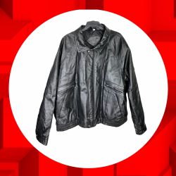 Outdoor Exchange Vintage? Black Leather Bomber Jacket Coat Men 2XL