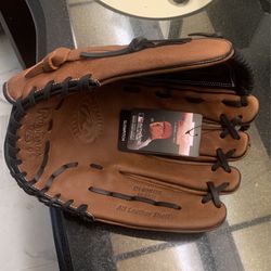 Baseball Glove  Brown And Black 