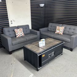 Sofa $ Loveseat Special! Available In Grey Or Black! Only $350 !