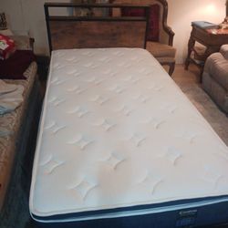 XL Metal Twin Bed And Matress 