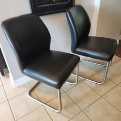 2 Black Office or Dining Chairs