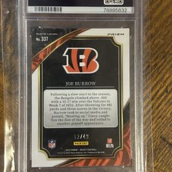 2022 Select Joe Burrow Red Prizm Gem Mint Psa 10 