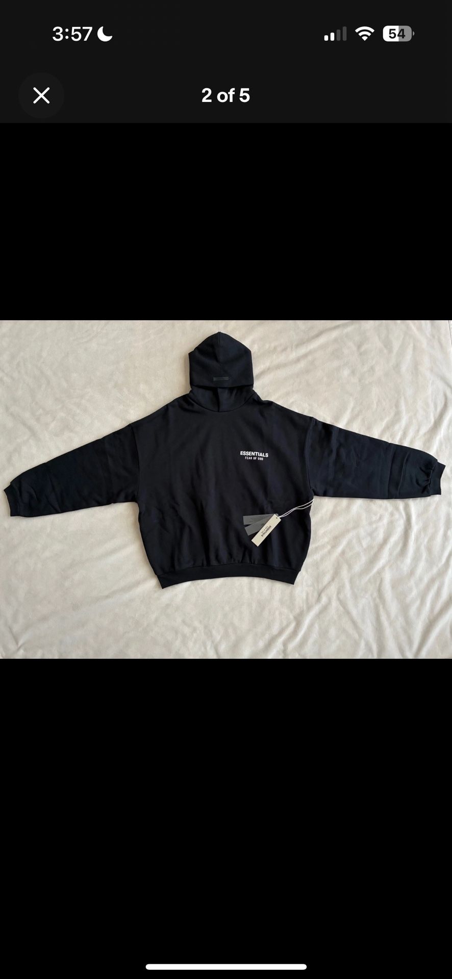 Essentials “Fear Of God” BLACK *NEW* *AUTHENTIC* SIZE LARGE