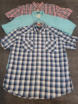 🔥 Men’s XL Short Sleeve Shirt Bundle – 3 Casual Button-Ups – Must Sell Fast!