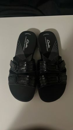 Clarks Cloudsteppers Black Slide Sandals