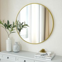 Round mirror 40” gold color framed aluminum alloy frame