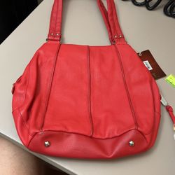 Tignanello Red Red Leather Hobo Bag 