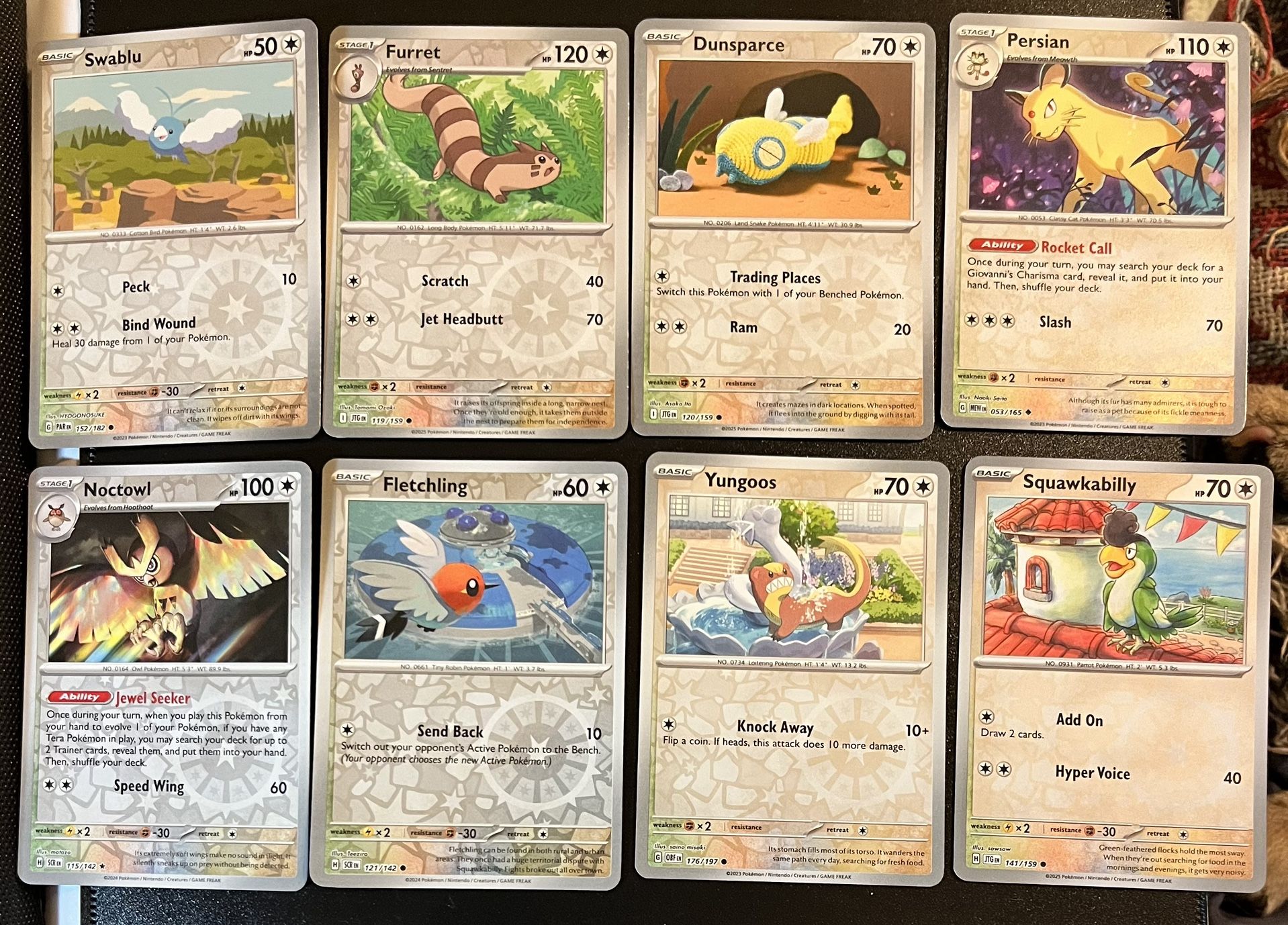 Pokemon TCG Reverse Holo Persian Dunsparce Noctowl etc