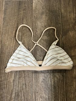 Cream / White Bikini Top / Bralette. Small. Racerback. Swimsuit Material
