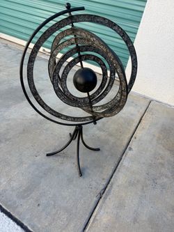 Metal Armillary Sphere Decorative Sculpture 24”