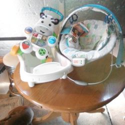 Bright Stars Baby Bouncer,Baby Tub W/ Cushion,Fisher Price Sit Stand An Walk Toy