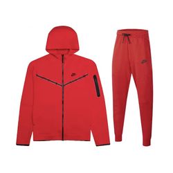 Red Nike Tech Fleece Set