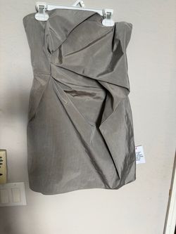 New Silver Strapless Mini party Dress