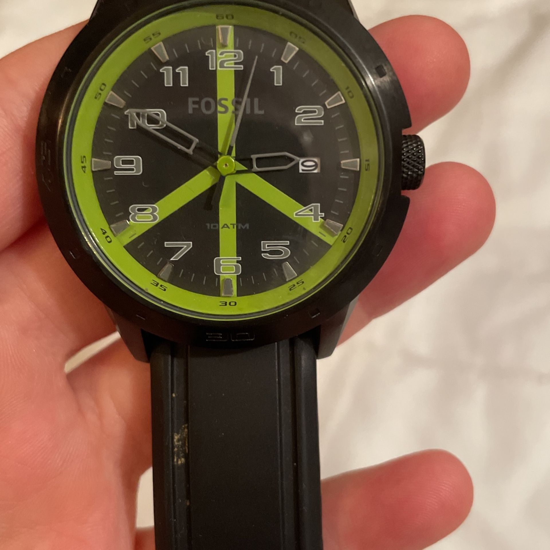 Mens Black Fossil Watch