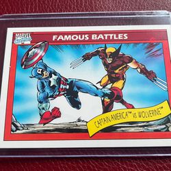 1990 Marvel Universe Series 1 #115 Captain America vs Wolverine Trading Card RJS