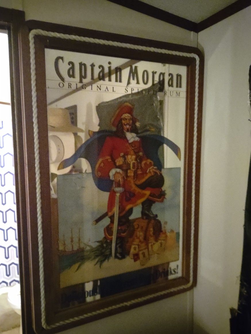 36x25 Captain Morgan Spiced Rum Advertisement Mirror