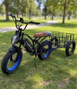**Euybike S4** estilo moped, con su carreta