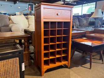 Honey Blonde Single Drawer Wine Storage Tower