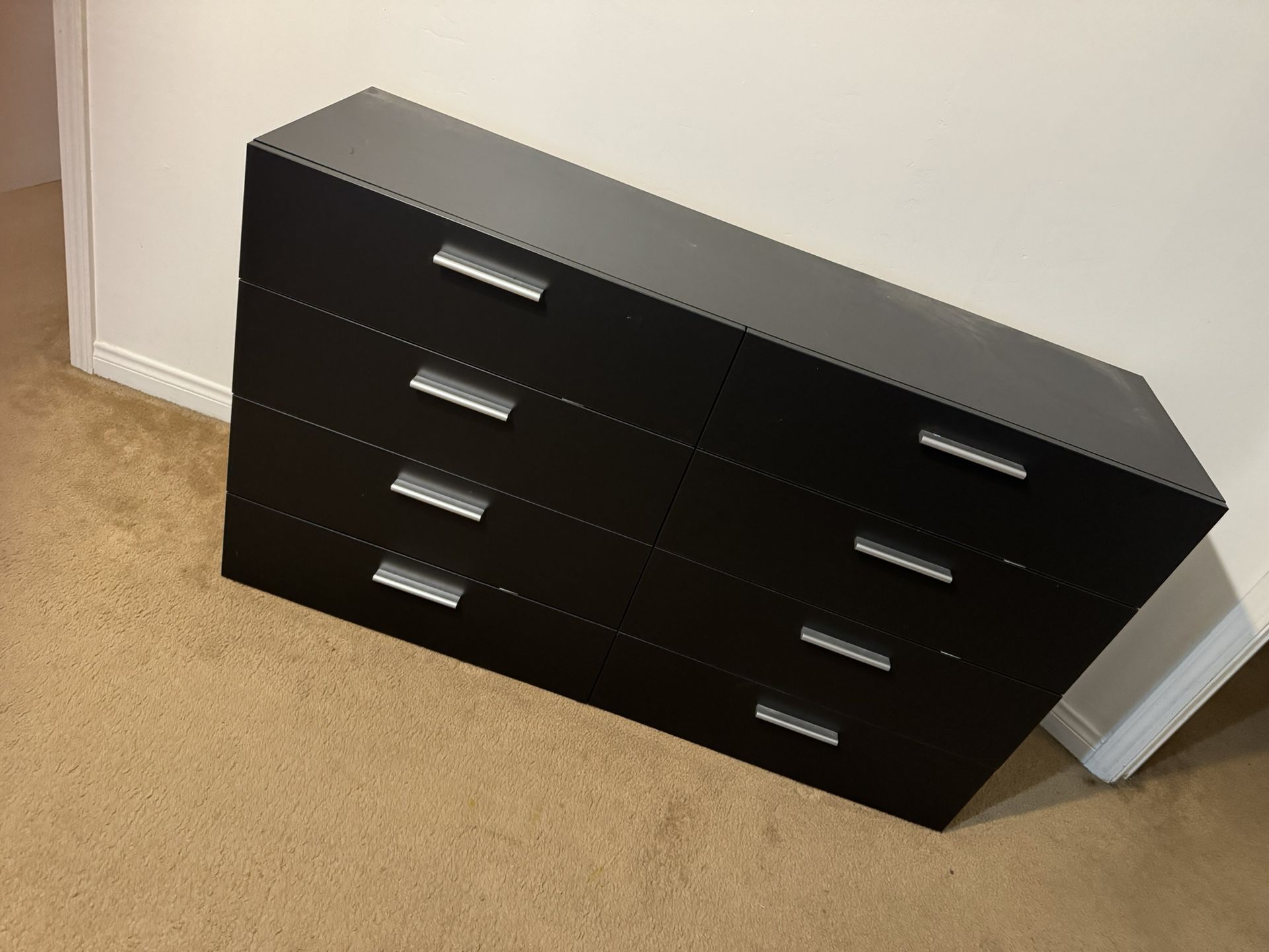 $200 8 Drawer Black Dresser 
