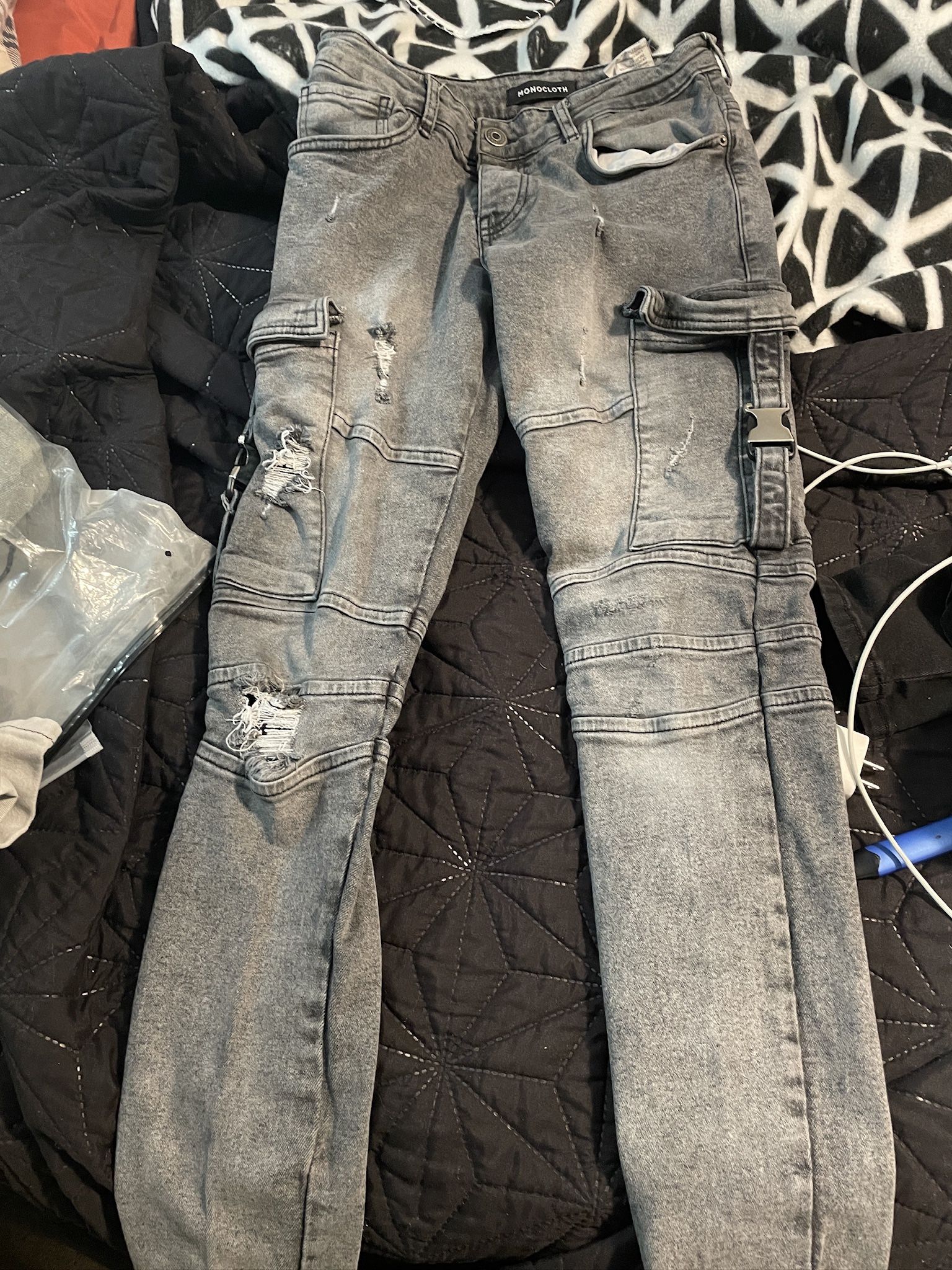 Black Grey And Light Tone Men’s Jeans