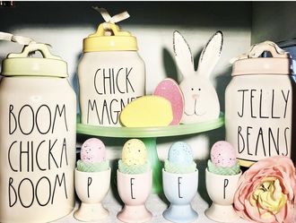 Easter Rae Dunn Canisters And Egg Holders