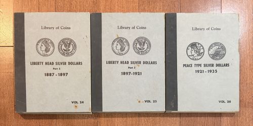 (3) Library of Coins Silver Dollar Collector Albums