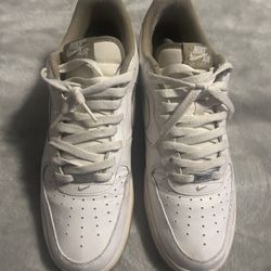 Brown And White Nike Af1 Shoes 
