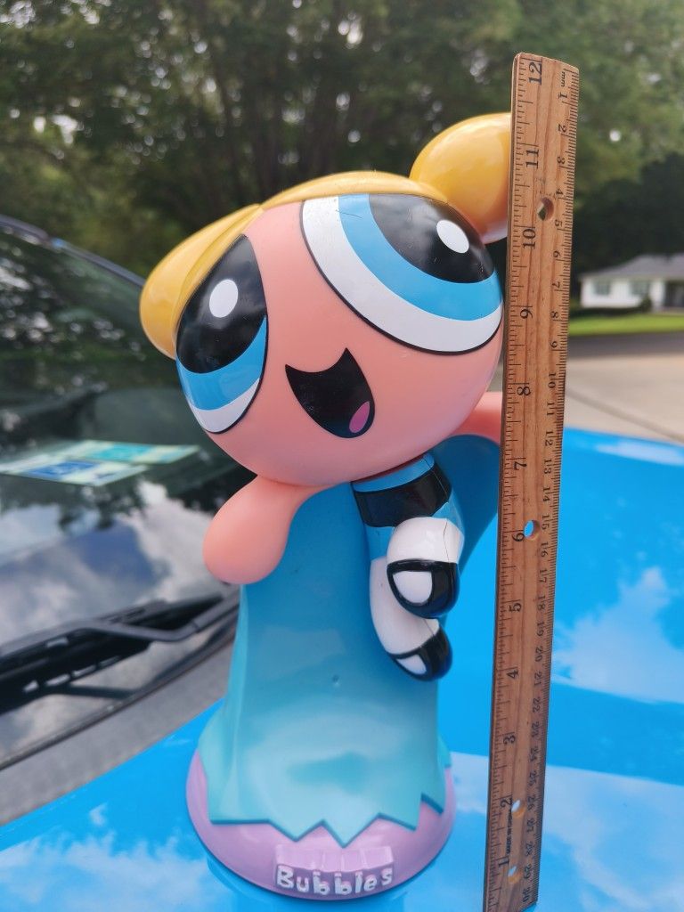 Rare Vintage 90’s PowerPuff Girls BUBBLES Statue Large 12" Collectible 